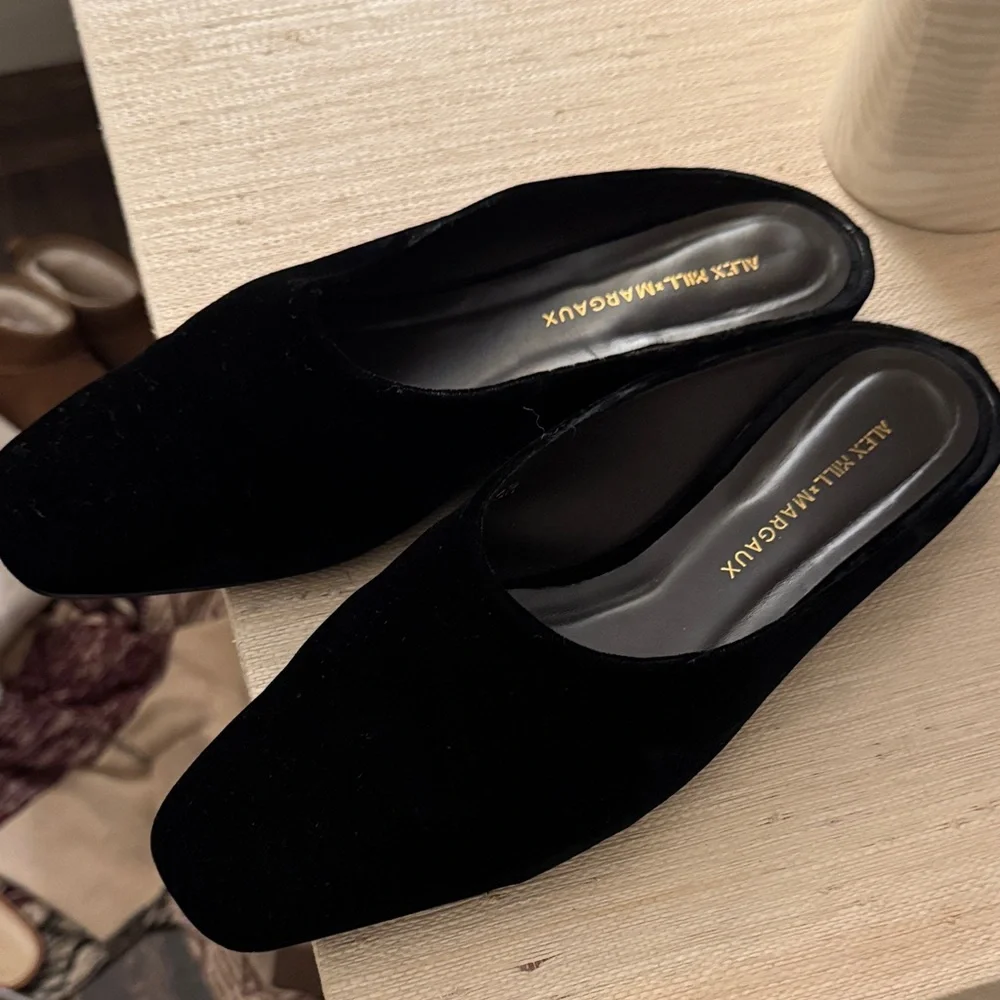 Alex Mill Black Velvet Mules - Picture 1 of 3